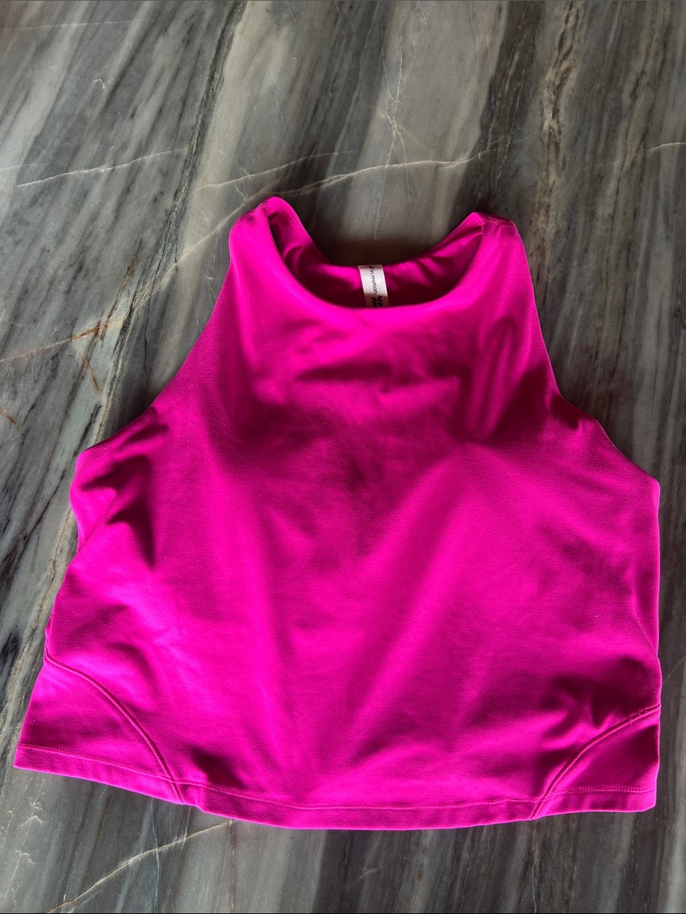 all in motion High-Neck Crop Tank Top - Fuchsia Pink